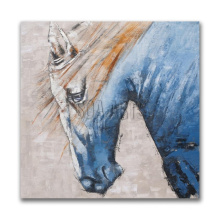 Abstract Wall Arts Blue Horse Painting on Canvas for Home Decor